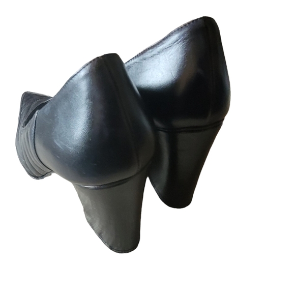 Donald Pliner Black Quilted Leather Pointed Toe Block Heel Pumps Size 8M - Picture 5 of 10